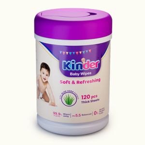 Kinder Wet Wipes - 120Pcs Jar